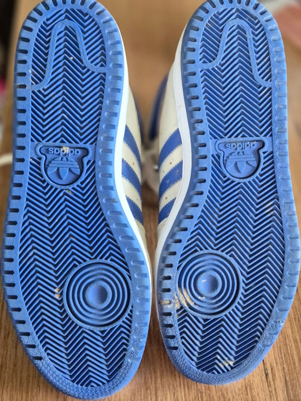 adidas Kids High-Top Sneakers in White and Blue